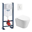 SWISS AQUA TECHNOLOGIES - Pack WC Bâti autoportant + WC sans bride SAT Infinitio + Abattant softclose + Plaque blanc alpin (PROINFI3AM) - vignette