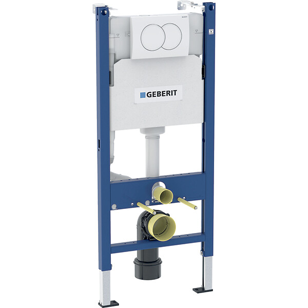 GEBERIT - Pack WC Bati-support Geberit + WC sans bride Avva + Abattant SoftClose + Plaque blanche + Set d'isolation phonique (AvvaGeb3SET) - large
