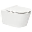 GROHE - Pack WC Bâti autoportant + WC sans bride SAT Brevis + Abattant ultra-fin softclose + Plaque chrome (ProjectBrevis-1) - vignette