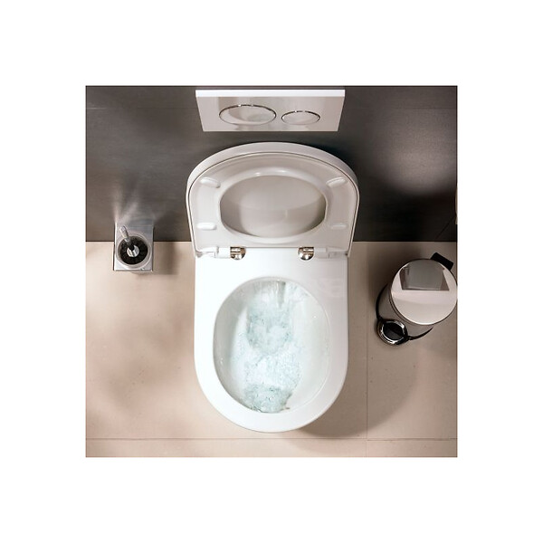 VILLEROY & BOCH - ViConnect Pro S Pack WC Bâti Villeroy & Boch + WC sans bride Hansgrohe EluPura + Abattant softclose + Plaque Chrome (VCNPURAS1) - large