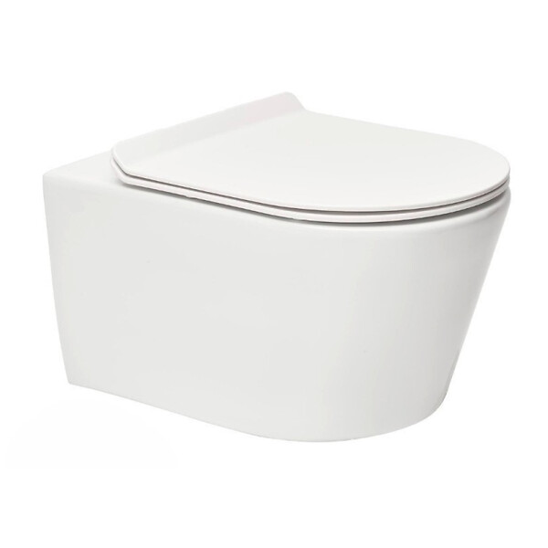 GROHE - Pack WC Bâti autoportant + WC sans bride SAT, fixations invisibles + abattant slim, softclose + Plaque + Set habillage - large