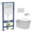 GEBERIT - Pack Bati Autoportant Geberit + WC sans bride Swiss Aqua Technologies + plaque (SATGEBXBPNEW) - vignette
