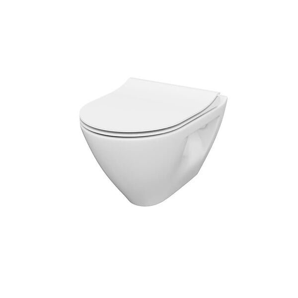 GEBERIT - Pack WC Bâti-support Geberit 112 cm + Cuvette sans bride Cersanit + Abattant SoftClose + Plaque blanche (MILLEGEB1) - large