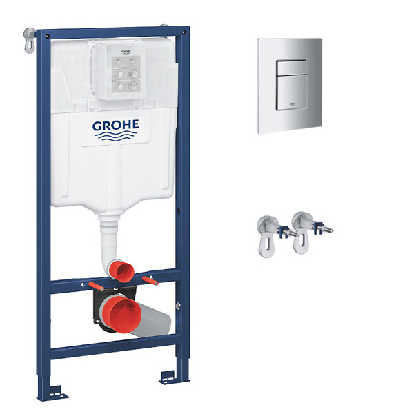 GROHE - Pack WC Rapid SL + WC sans bride Swiss Aqua Technologies + Plaque de commande Skate Cosmopolitan (RapidSL-FusionTQ-1) - large