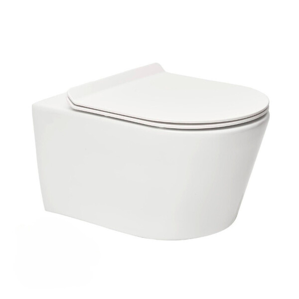 SWISS AQUA TECHNOLOGIES - Pack WC Rapid SL autoportant + WC sans bride SAT Brevis + Abattant ultra-fin softclose Plaque blanche - large