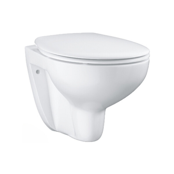 GROHE - Pack WC Bâti-support Rapid SL + Cuvette Bau sans bride + Abattant SoftClose + Plaque Chrome (RapidSL082-Bau-1) - large