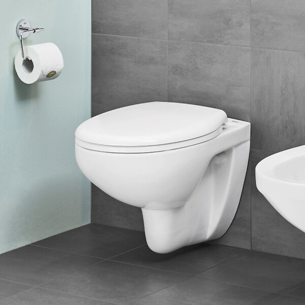GROHE - Pack WC Bâti-support Rapid SL + Cuvette Bau sans bride + Abattant SoftClose + Plaque Chrome (RapidSL082-Bau-1) - large