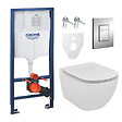 GROHE - Pack WC Rapid SL GROHE + Cuvette Ideal Standard Tesi Aquablade rimless + Plaque de commande Grohe Skate Chrome (GROHEAQUA-SET) - vignette