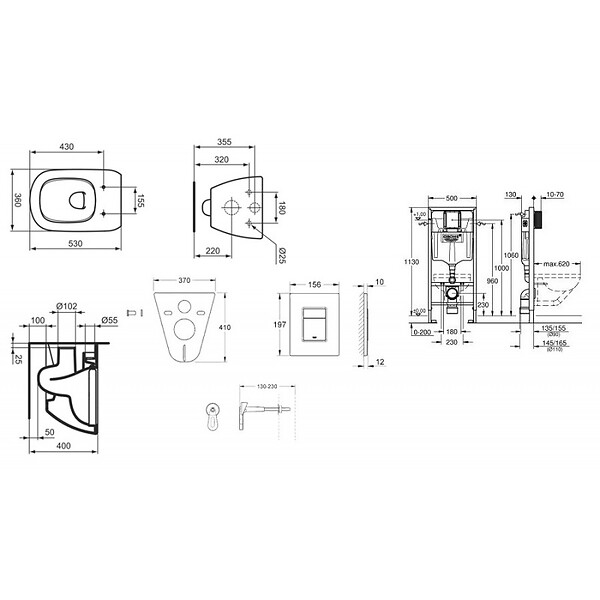 GROHE - Pack WC Rapid SL GROHE + Cuvette Ideal Standard Tesi Aquablade rimless + Plaque de commande Grohe Skate Chrome (GROHEAQUA-SET) - large