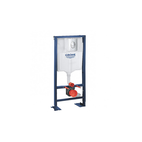 GROHE - Pack WC bâti-autoportant Rapid SL + WC SAT sans bride + Abattant softclose + Plaque chrome (Autoportant-SAT-2) - large