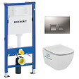 GEBERIT - Pack WC Bati Geberit  duofix UP100 + Cuvette Ideal Standard Tesi Aquablade + Plaque de commande Delta50 chrome mat - vignette
