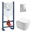 SWISS AQUA TECHNOLOGIES - Pack WC Bâti autoportant + WC Swiss Aqua Technologies Infinitio sans bride + Plaque chrome - vignette