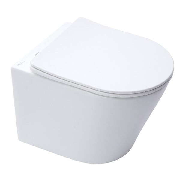 SWISS AQUA TECHNOLOGIES - Pack WC bâti-autoportant + WC SAT infinitio sans bride fixations invisibles + Abattant softclose + Plaque blanche/chrome - large