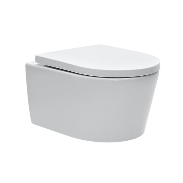 SWISS AQUA TECHNOLOGIES - Pack WC bâti-autoportant + WC SAT sans bride + Abattant softclose + Plaque blanche + Set d'habillage - large