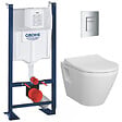 GROHE - Pack WC Bâti Autoportant Rapid SL + WC sans bride Integra + Abattant softclose + Plaque chrome (ProjectIntegraRimless2-1) - vignette
