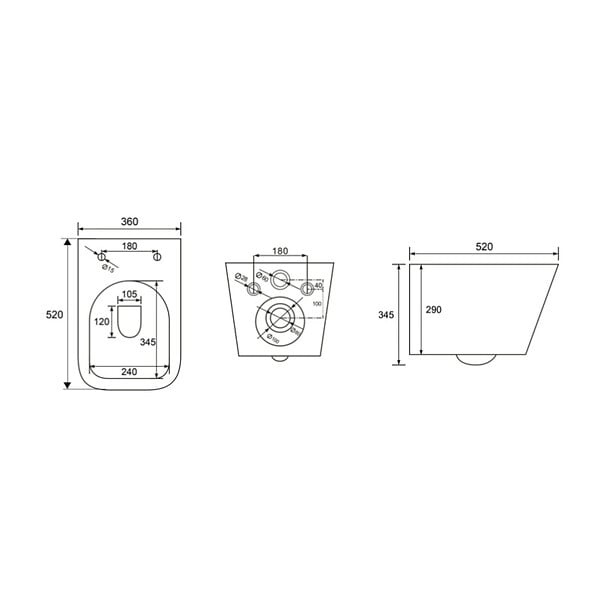 GROHE - Pack WC Bâti autoportant + WC sans bride SAT Infinitio Design + Abattant softclose + Plaque chrome - large
