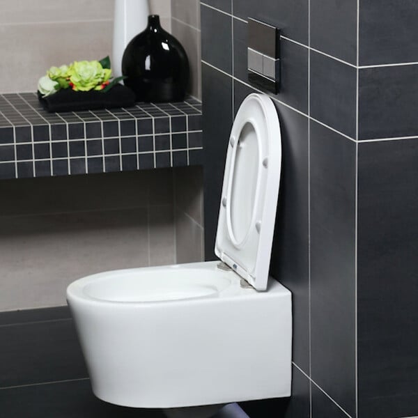 SWISS AQUA TECHNOLOGIES - Pack WC Rapid SL + cuvette sans bride SAT, fixations cachées + plaque Skate chrome - large