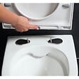 GEBERIT - Pack WC Bati Geberit UP100 + WC sans bride Swiss Aqua Technologies + Abattant softclose + Plaque Noir brillant - vignette
