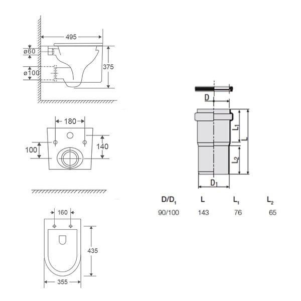 VILLEROY & BOCH - ViConnect Pro S Pack WC bâti Villeroy & Boch + WC sans bride Swiss Aqua Technologies + abattant + plaque (VCNDELANOTQ2CH) - large
