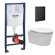 GROHE - Pack WC Rapid SL + Cuvette sans bride Swiss Aqua Technologies + Plaque de commande noir mat (RapidSL-SATrimless-KF0) - vignette