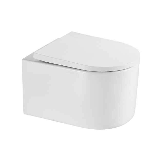 GROHE - Pack WC Bâti autoportant + WC sans bride SAT + Abattant SoftClose + Plaque Chrome (ProjectDelanoTQ-1) - large