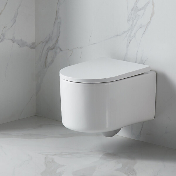 GROHE - Pack WC Bâti autoportant + WC sans bride SAT + Abattant SoftClose + Plaque Chrome (ProjectDelanoTQ-1) - large