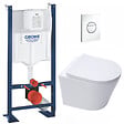 GROHE - Grohe Pack WC Bâti-support autoportant + WC sans bride SAT Infinitio + Abattant softclose + Plaque blanc alpin (ProjectInfinitio-6) - vignette