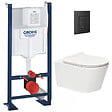 GROHE - Grohe Pack WC Rapid SL autoportant + WC sans bride SAT Brevis + Abattant ultra-fin softclose + Plaque noir mat - vignette