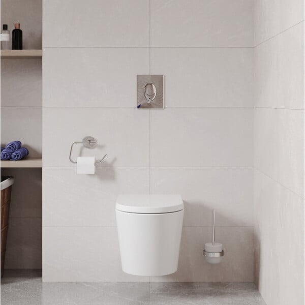 GROHE - Pack WC Rapid SL autoportant + cuvette sans bride SAT, fixations cachées + plaque Skate Air chrome (ProjectSATrimless-2) - large