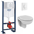 GROHE - Grohe Pack WC Bâti autoportant + WC Porcher rimless + Abattant + Plaque Blanche (ProjectPorcher-3) - vignette