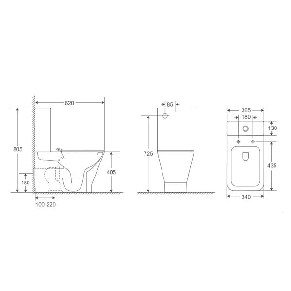 SWISS AQUA TECHNOLOGIES - B-Way Kit complet WC à poser vario avec chasse d'eau Vortex + réservoir de chasse + abattant SoftClose, blanc (SAT2168STORP) - large