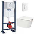 GROHE - Grohe Pack WC Rapid SL autoportant + WC sans bride SAT Brevis + Abattant ultra-fin softclose Plaque blanche (ProjectBrevis-3) - vignette