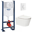 GROHE - Grohe Pack WC Rapid SL autoportant + WC sans bride SAT Brevis + Abattant ultra-fin softclose Plaque blanche (ProjectBrevis-3) - vignette