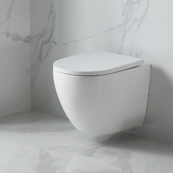 GROHE - SOLIDO Pack Bâti autoportant + WC sans bride SAT Vortex + Abattant SoftClose + Plaque chrome (AUTOPORTANT-FUSIONTQ-1) - large