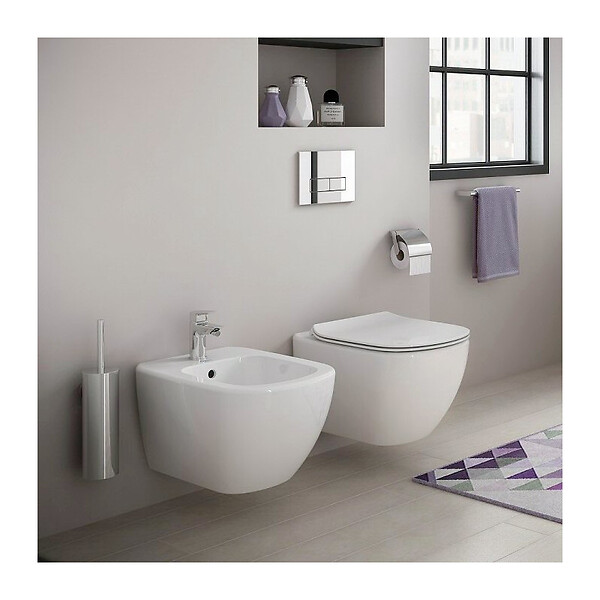 GROHE - Rapid SL + Cuvette TESI aquablade/abattant frein de chute + Plaque de commande + Set d'isolation phonique (Autoportanttesi1) - large