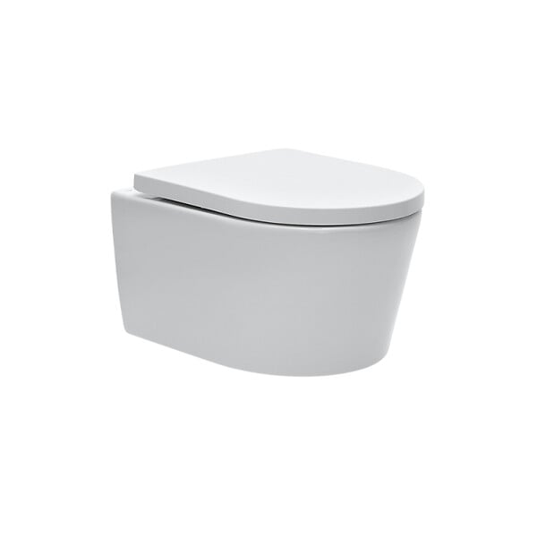 SWISS AQUA TECHNOLOGIES - Swiss Aqua Technologies Pack WC bâti-autoportant + WC SAT sans bride fixations invisibles + Abattant softclose + Plaque blanche (SMART-SATrimless-M271) - large