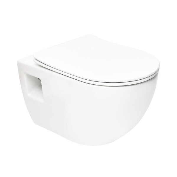 GROHE - Pack WC Bâti Autoportant Rapid SL + WC sans bride SAT + Abattant SoftClose + Plaque Chrome (Project2-1) - large