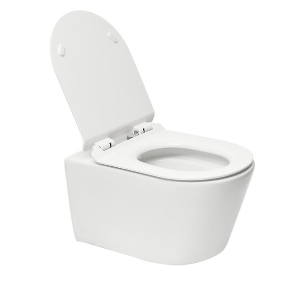 SWISS AQUA TECHNOLOGIES - Swiss Aqua Technologies Pack WC bâti-autoportant + WC SAT sans bride fixations invisibles + Abattant softclose + Plaque blanche (SMART-Brevis-9) - large