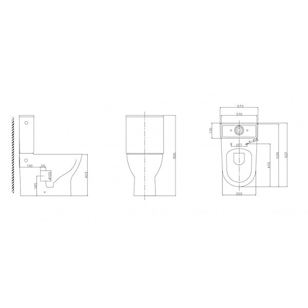 SIKO - Combi WC à poser sans bride, avec abattant slim softclose - remplissage par le côté (EUR990) - large