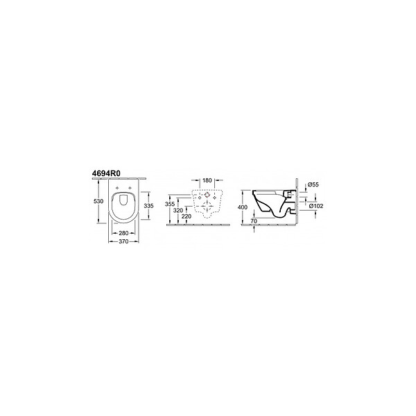 GROHE - Grohe Pack WC Bâti Rapid SL + Cuvette Villeroy&Boch Architectura sans bride fixations invisibles (Architectura2Perfect-1) - large