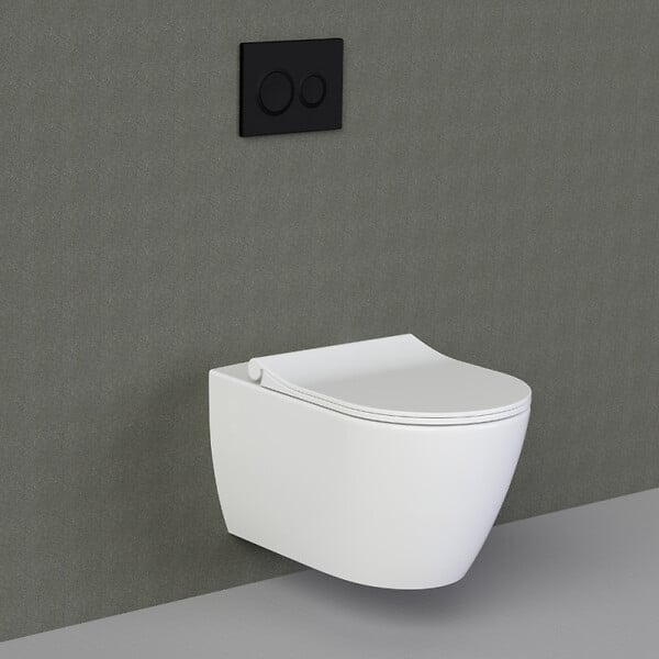 GEBERIT - Pack WC Bati-support Geberit UP100 + WC sans bride Livea Bello + Abattant softclose + Plaque Blanc alpin ( Livea BelloGeb1) - large