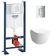GROHE - Grohe Pack WC Bâti autoportant Rapid SL + WC sans bride Infinitio + Abattant softclose + Plaque chrome (ProjectInfinitio2-1) - vignette