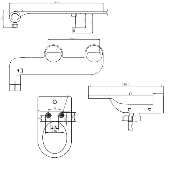 SWISS AQUA TECHNOLOGIES - Bidet universel pour abattant de WC, blanc (EASYBIDET) - large
