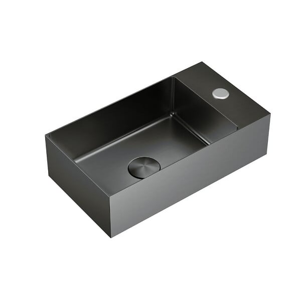 CERAMIA - Ceramia Timeless Lave mains en Acier Inoxydable 304, 40x22x11cm, Gun Métal brossé PVD - large