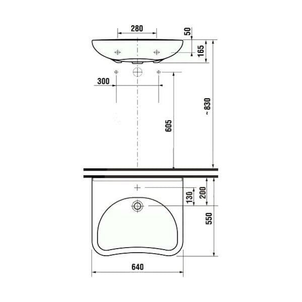 JIKA (GROUPE ROCA) - Jika (Groupe Roca) Mio Lavabo PMR sans obstacle 64x55 cm trou pour robinetterie au milieu (1371.4.000.104.1) - large