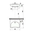 JIKA (GROUPE ROCA) - Jika (Groupe Roca) Mio Lavabo PMR sans obstacle 64x55 cm trou pour robinetterie au milieu (1371.4.000.104.1) - vignette