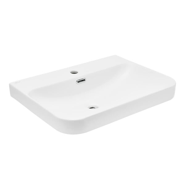 SWISS AQUA TECHNOLOGIES - Swiss Aqua Technologies Meuble lavabo Swiss Aqua Technologies Fusion 60,5x46 cm blanc mat, trou pour robinet au milieu SATFUS6046MW - large