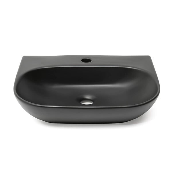 SWISS AQUA TECHNOLOGIES - Swiss Aqua Technologies Lavabo SAT Brevis 50x38,5 cm sans trop-plein, noir mat (SATBRE5038RBKM) - large