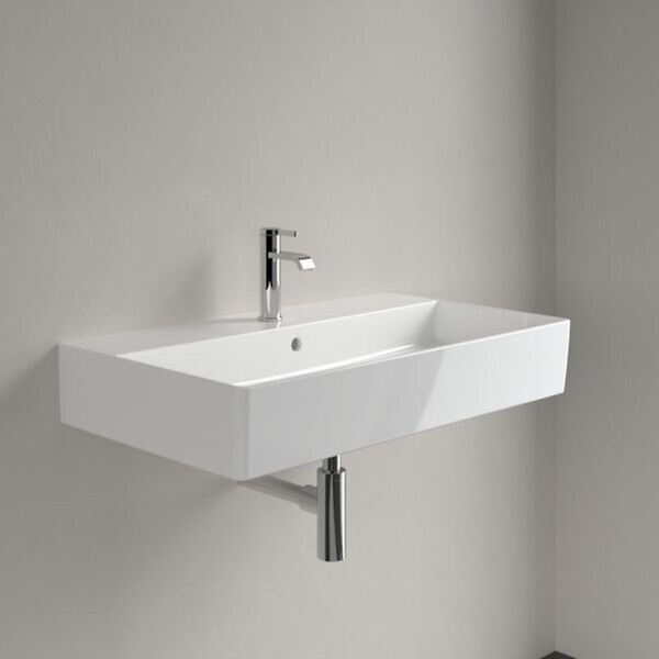 VILLEROY & BOCH - Villeroy & Boch Memento 2.0 Lavabos, 80 x 47 x 14 cm, avec trop-plein, meulé, blanc (4A228G01) - large