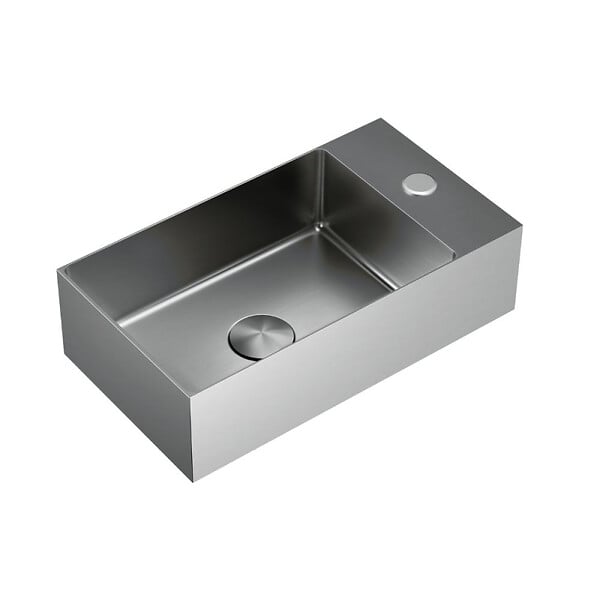 CERAMIA - Ceramia Timeless Lave mains en Acier Inoxydable 304, 40x22x11cm, Chrome brossé - large